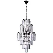 Crystal Spiral Black Chandelier Glitz Staircase 9 Lights Lighting 6 Tier Pendants Celestial