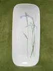 ❤️ Corelle SHADOW IRIS Oblong APPETIZER TRAY 10.5"x5" Fish Plate / Purple Floral