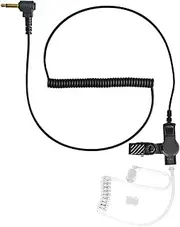 Listen Only Radio Earpiece 3.5mm 1 Pin Acoustic Tube Earpiece for Motorola Two Way Radio/Phone/Speaker Mic for Police Security and Law Enforcement Use, Black