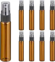 10Pcs Mini Glass Spray Bottles 10ml Amber Fine Mist Spray Bottles Perfume Cosmetics for Cleaning, Travel, Essential Oils