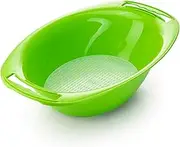 Börner Container with Sieve Mandoline Slicers Vital, V5, V6 • Catch Bowl for V-Slicer • Catch Tray for Cut Vegetables • Salad Bowl for Kitchen Slicer • Color: Green
