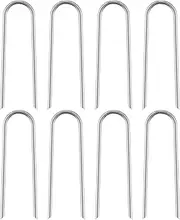 U Stakes for Ground - Camping Tent Nails - Set of 8 High Wind Heavy Duty U Shaped Trampoline Ground Stakes for Camping Tents, Soccer Net
