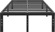 HOBINCHE 16 Inch California King Size Bed Frame - No Box Spring Needed Heavy Duty Black Metal Platform Mattress Foundation, Non-Slip Noise Free Easy Assembly Bedframes with Cleance Storage