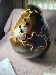Hand Painted Whimsical Pumpkin Puzzle Gourd