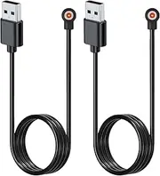 NOUKAJU [2pack] Charger for Anarow Smart Ring, Magnetic USB Charging Cable 3.28ft/1m,Charger Cable for Anarow SmartRing(Black)