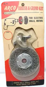 VTG Arco Brush & Grind Kit For Electric Drills/Motors #48 Sharpen/Polish USA NOS