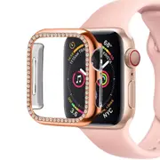 2PCS For Apple Watch Series 4 44mm PC Smart Watch Protective Case(Rose Gold)