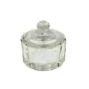 Crystal Dappen Dish Glass Nail Acrylic Liquid Powder Jar Container Clear 3oz