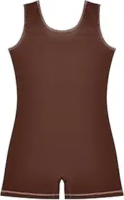 [FRODOTGV] Black Bean Leotards for Girls Gymnastics Kids Dance Biketard Short Unitard for Dancewear, Tumbling Class, Swimming