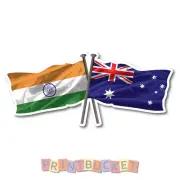 India & Aussie Flags sticker 180mm quality water & fade proof vinyl