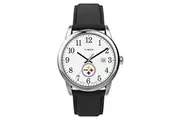Timex Tribute Men's NFL Easy Reader 38mm Watch Pittsburgh Steelers with Black Leather Strap