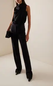 [Brandon Maxwell] The Jax Wool-Silk Crepe Straight-Leg Pants