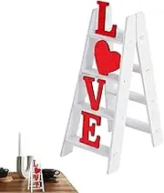 Valentine's Day Decorative Ladder - Romantic Ladder of Love in Red and Pink | Table Decor for Shelf, Bookshelf, Wedding and Home Decor, Valentine's Day