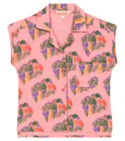 [The Animals Observatory] The Animals Observatory Kangaroo printed cotton top Y 4 pink