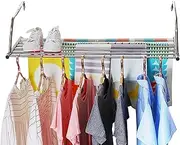 Clothes Rack for Balcony, 360° Rotation Airer Radiator Towel Holder Clothes Dryer Rack Rail, Stainless Steel Laundry Drying Rail, Laundry Rack Air Balcony, Clothes Rack Socks Home Supplies
