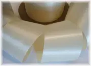 LAST 1 - 8+ YARDS - 2 1/4" OFFRAY CREAM DOUBLE FACE SATIN DESIGNER RIBBON