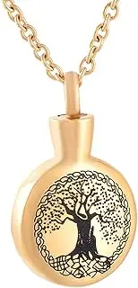 KETIME Human Ashes Necklace - Carved Tree of Life Cremation Jewelry for Ashes of Loved One Keepsake Memroial Urn Pendant