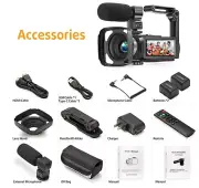 WZX Video Camera Camcorder, Full HD 1080P 30FPS 36MP 16X Digital Zoom Digital