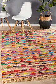 Rug Culture Multi Handmade Cotton & Jute Bohemian Flatwoven Fringed Rug