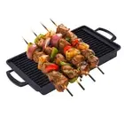 Bbq Griddle Nonstick Oil Resistant Pan Aluminum Rectangle