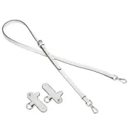 Adjustable Leather Shoulder Strap Purse Straps Replacement with Clasp White