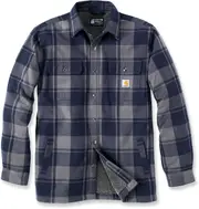Carhartt Flannel Sherpa, textile jacket , color: Dark Blue/Light Grey , size: XXL