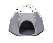 Outdoor Indoor Portable Foldable Washable Cute Pet Tent House for Small Cat Dog-Grey