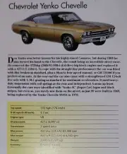 Chevrolet Chevy Yenko Chevelle Picture Out of Print Spec Article Sheet Wall Art