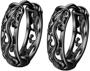 [Veemoon] Men's Dragon Earrings Retro Ethnic Style Loop Drop Earrings Fashion Statement for Special Occasions Daily Wear