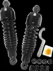 DS Black 11.5in Rear Shock Absorber Pair Harley Super Glide CVO 99-00