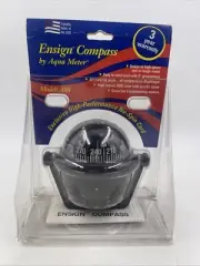 Aqua Meter Marine Ensign Compass Made in USA Model A 80 Grey Vintage Small Boat
