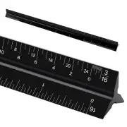 12 Inch Aluminum Architectural Scale Ruler Triangular Scale Ruler for Blueprint