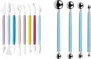 HIGHROCK 12Pcs Clay Sculpting Tool, Ceramic Clay Ball Stylus Dot Painting Tools,Sculpting Tools Ball Stylus Dotting Tools Pottery Embossing Tool for Rock, Drawing, Modeling