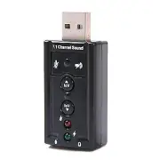USB2.0 External 7.1 Channel 3D Virtual Audio Sound Card Adapter PC Laptop - New