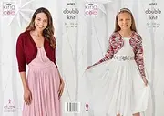 King Cole Ladies & Girls Double Knit DK Knitting Pattern 3/4 or Long Sleeve Bolero (6095), 22'' - 40''