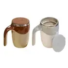 Stainless Steel Stirring Milk Mug Portable Rotating Coffee Mixing Cup