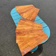 Reclaimed Curly Hawaiian Koa 4mm Scraps For Hobby And Craft 8@16.5”x2.5-6.5”x4mm