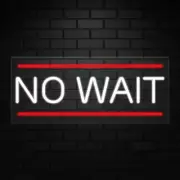 No Wait Sign for Business Displays | LED Flex Neon | 32"W x 13"H x 1"D
