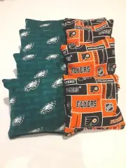 8 Cornhole Bag Set Corn Hole Philadelphia Flyers and Eagles MP