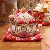 在飛比找樂天市場購物網優惠-福緣貓 家居客廳陶瓷招財貓桌面可愛小擺件送朋友創意生日禮物女