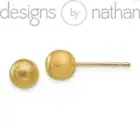 Designs by Nathan | 14k Yellow Gold 6mm Satin Ball Post Earrings