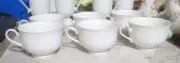 6 White Bone China Tea Cups Footed Blanks Plain 200 ml 85g Each New