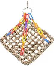 BESPORTBLE Parrot Climbing Net Seagrass Parakeet Birdcages Bird Cockatiels Parrot Rope Bird Stand Bird Seagrass Bird Swings for Parakeets Birds Finch Net Aquatic Plants Colorful