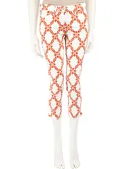 White & Brown Abstract Pattern Jeans