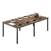 Costway Conference Room Table 240x120cm Large Meeting Table Seats up to 10 People Office Computer Desk