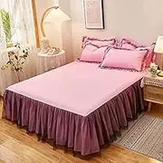 Bed Valance Skirt Bedding Elastic Bed Valance Skirt Single/King/Double with Ruffles Bedspread- Bed Cover Skirt 150 * 200CM 180 * 200CM 200 * 220CM Bed Sheet Soft Brushed Microfiber Ruffle Drop: 45 Cm