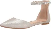 Jewel Badgley Mischka Women's Cassidy Ballet Flat 7, Gold Glitter