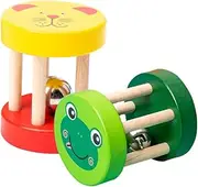KOMBIUDA 2pcs Cartoon Rattles Fun Hand Jingle Bells for Early Learning Lightweight Sensory for Parent Interaction Safe and Convenient for Play and Storage
