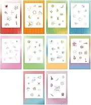 Lyvixora 10PCS Colorful Instant Film Border Stickers for Instax Mini - Decorative Photo Frame Stickers for Mini 8/9/11/12/26/70/90, DIY Scrapbook, Diary & Photo Album (Style 1)