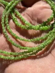 Parrot Green Rough Diamond Beads Natural Loose Diamond Necklace For Jewellery